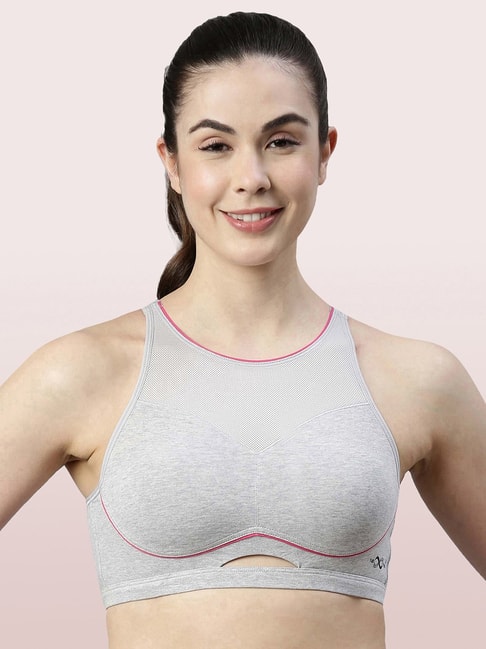 Buy Enamor Grey Round Neck Sports Bra for Women's Online @ Tata CLiQ