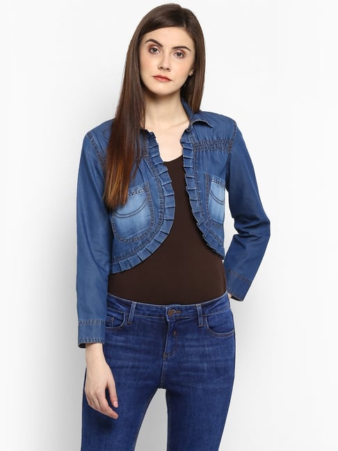 StyleStone Blue Crop Shrug