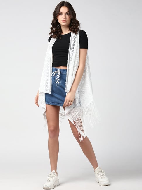 StyleStone White Lace Shrug