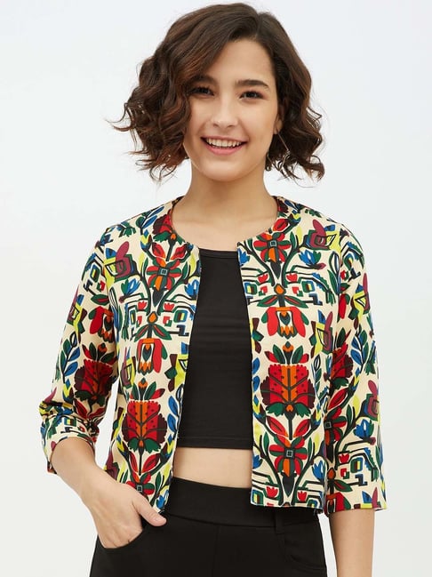Buy StyleStone Multicolor Printed Crop Shrug for Women's Online