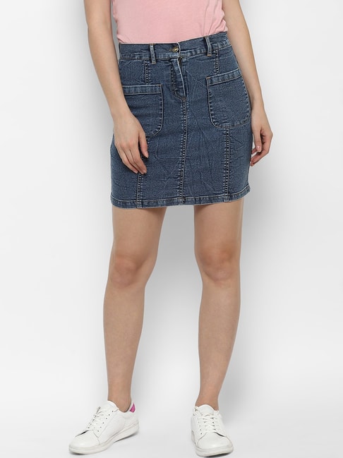 Buy online Blue Denim Pencil Skirt from Skirts & Shorts for Women by Fck-3  for ₹1599 at 0% off | 2024 Limeroad.com