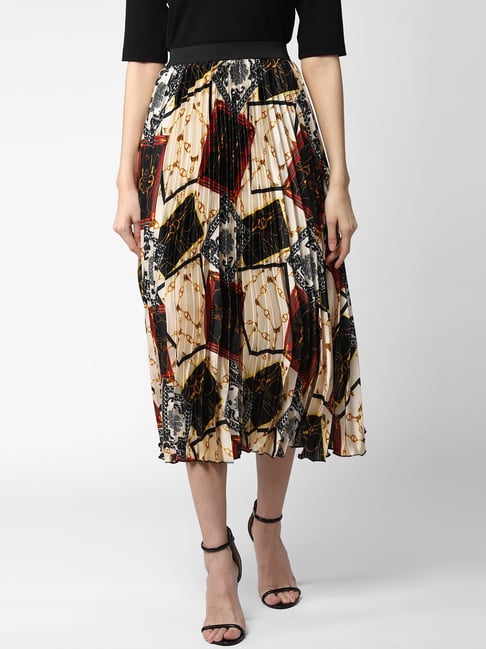 StyleStone Multicolor Printed Pleated Skirt