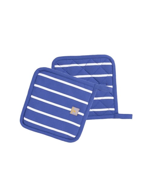 Maspar Blue 100% Cotton 225 GSM Pot Holder - Set of 2-picture-37