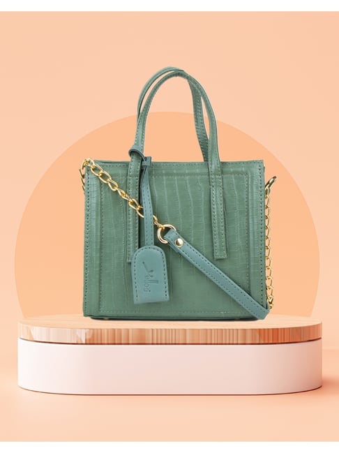 Yelloe Green Animal Effect Small Cross Body Bag