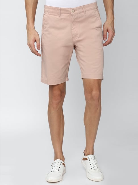 Peter England Pink Regular Fit Shorts