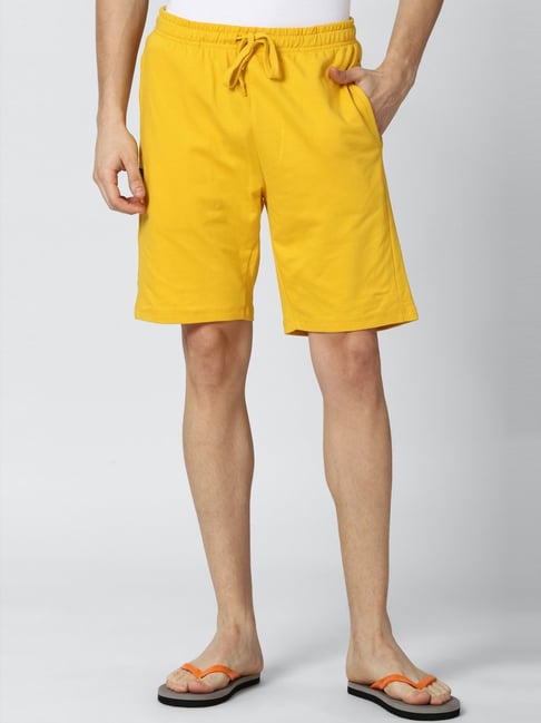 Peter England Yellow Cotton Regular Fit Shorts-picture-19