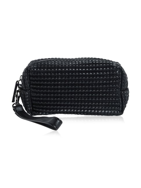 Studiowest by Westside Black Textured Makeup Pouch-Studiowest-Beauty&Grooming-TATA CLIQ