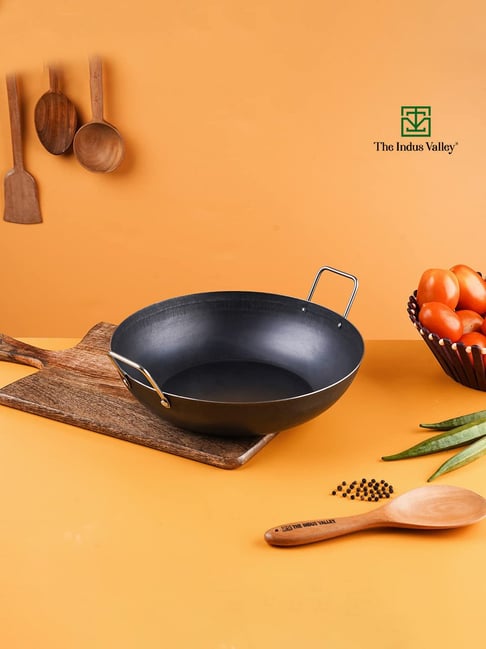 The Indus Valley Black Iron Pre Seasoned Kadhai 30.48cm (4.4L)-picture-32