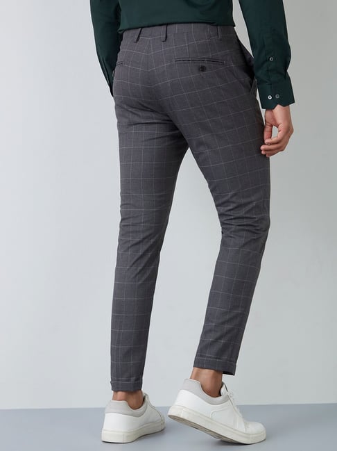 Buy Women's Grey Check Tartan Trousers Online | Next UK