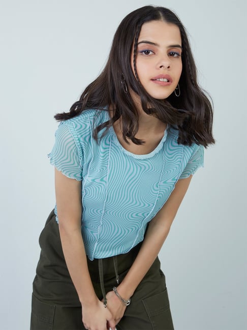 Nuon by Westside Green Printed Crop Top Price in India