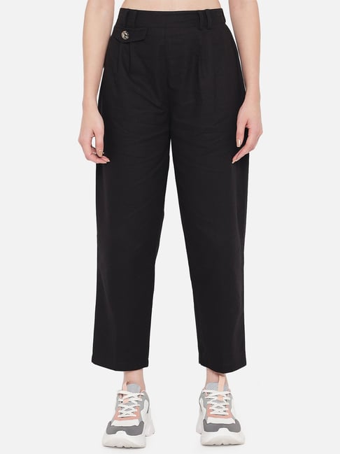 Orchid Blues Black Elasticated High Rise Pants