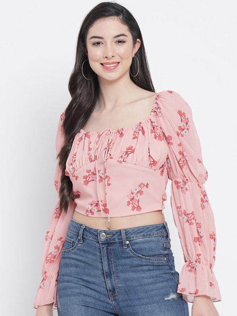 Orchid Blues Pink Crop Top Price in India