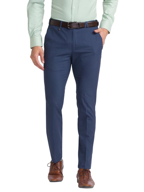 Park Avenue Blue Super Slim Fit Trousers