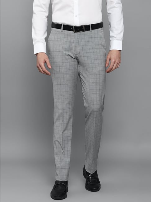 Buy LOUIS PHILIPPE Checks Polyester Viscose Slim Fit Mens Trousers   Shoppers Stop