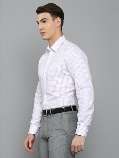 Buy Louis Philippe White Cotton Slim Fit Checks Shirts for Mens Online @  Tata CLiQ