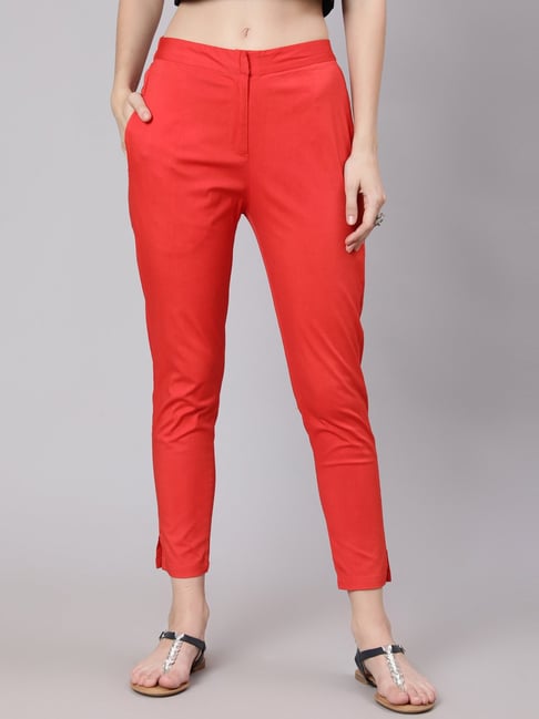 KARL LAGERFELD LOGO TAILORED PANTS - Trousers - fiery red/red - Zalando.ie