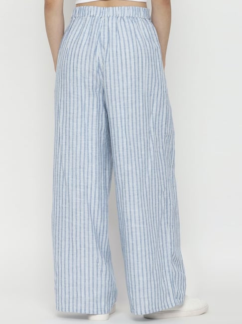 American eagle blue clearance and white striped pants