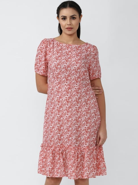 Van Heusen Pink Printed A-Line Dress Price in India
