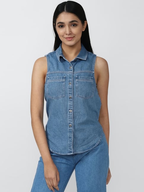American Eagle Outfitters Blue Cotton Shirt-picture-48