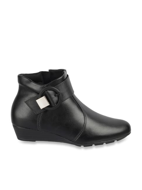 Buy Modare Women's Black Wedge Booties for Women at Best Price