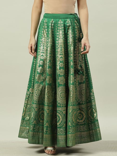 Green Printed Skirt Set – Basanti Kapde aur Koffee