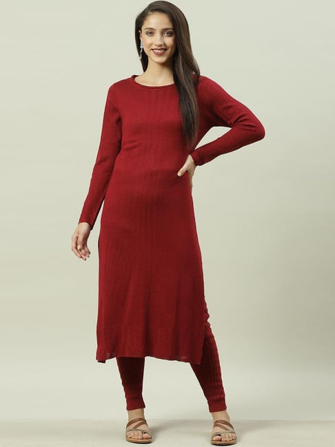 Biba Red Straight Kurta-picture-33