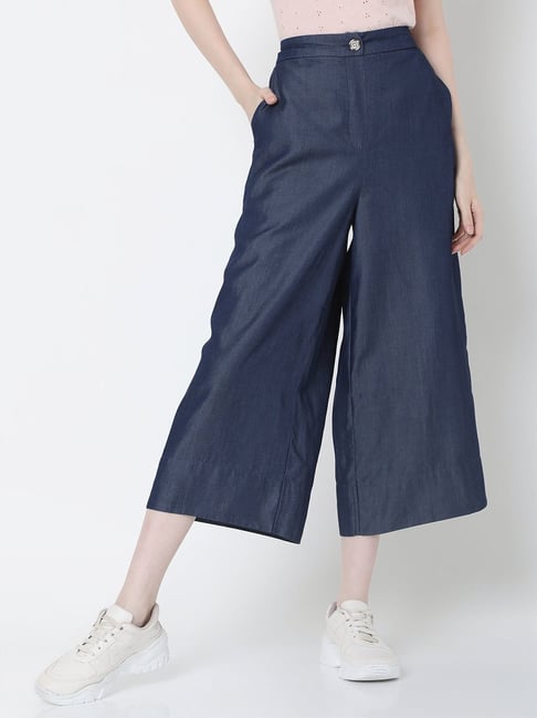 Vero Moda Dark Blue Regular Fit Pants