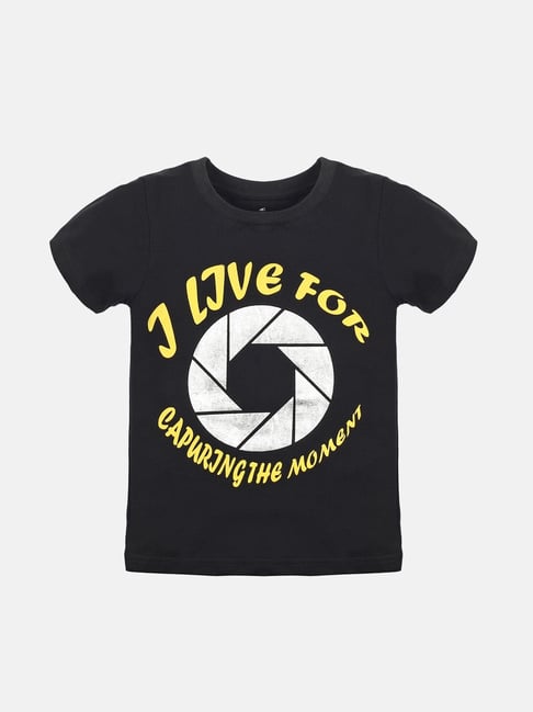 Kiddopanti Kids Black Cotton Printed T-Shirt-picture-17