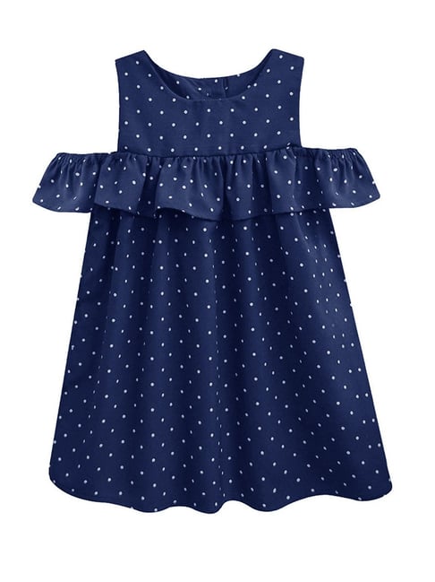 A.T.U.N. Girls Dark Navy & White Striped Dress-picture-12