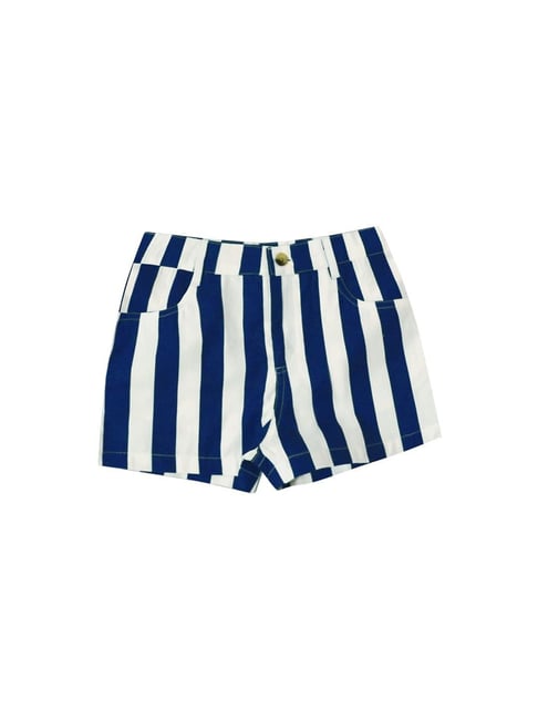 A.T.U.N. Girls Navy & White Striped Shorts-picture-25