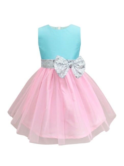 A T U N A.T.U.N. Girls Mint & Soft Pink Embellished Dress