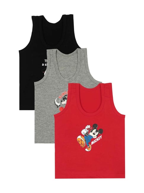 Bodycare Multicolor Cotton Printed Vest (Pack of 3)
