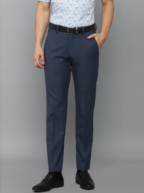 Louis Philippe Permapress NavyRegular Fit Trousers-picture-25