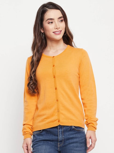 Mustard crew cheap neck cardigan