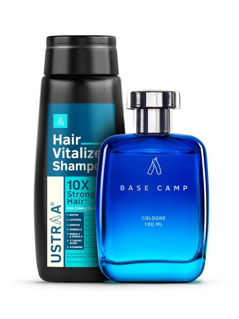 Ustraa Hair Vitalizer Shampoo & Base Camp Cologne Perfume for Men