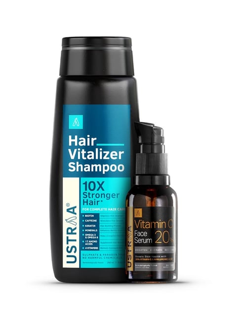 Ustraa Hair Vitalizer Shampoo & Vitamin C Face Serum