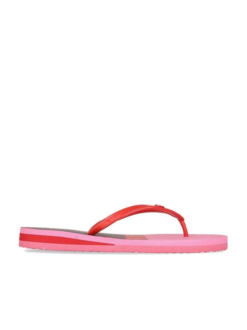 Carlton London Women's Red & Pink Flip Flops