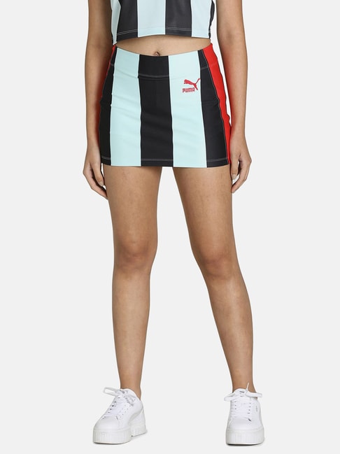 Puma White & Navy Striped Mini Bodycon Skirt Price in India