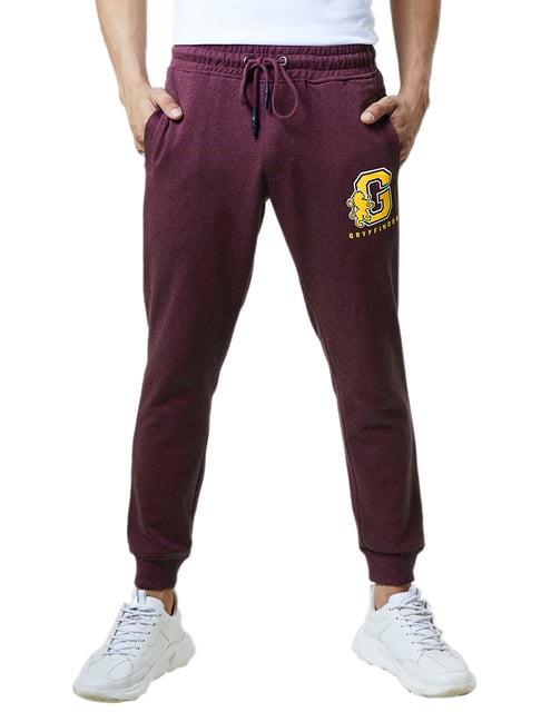 Buy The Souled Store Maroon Printed Joggers for Men's Online