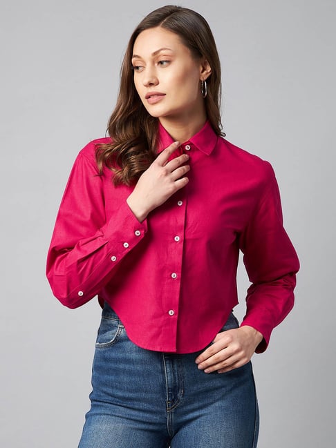 Orchid Blues Pink Regular Fit Shirt Price in India