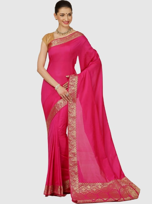 Crepe Georgette Designer Saree – Hot Pink – WholesaleBhav