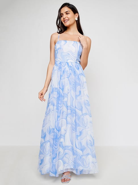 AND Blue Maxi Fit & Flare Dress Price in India
