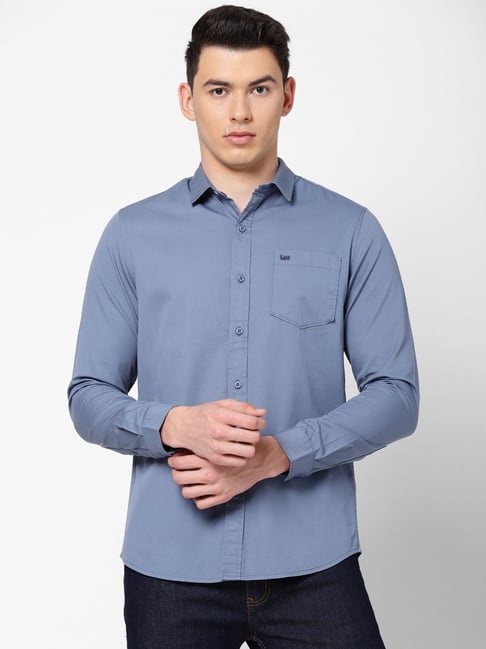 Lee Steel Blue Slim Fit Shirt