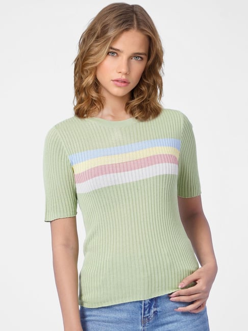 Only Green Striped Top