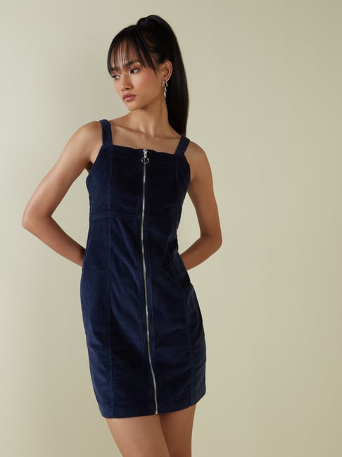 Nuon by Westside Navy Corduroy Bennifer Dress Price in India