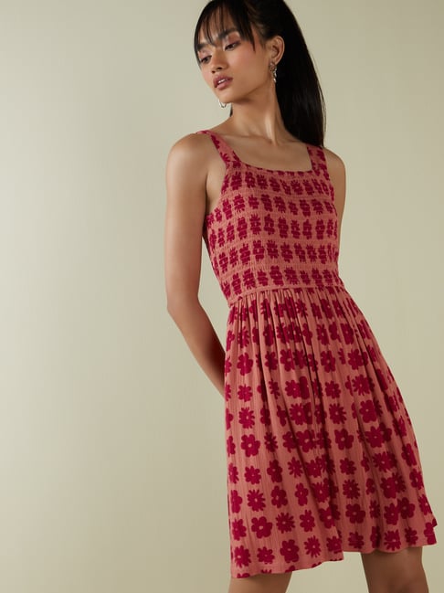 Nuon by Westside Peach Floral-Printed Dress Price in India