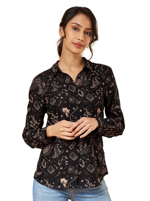 The Souled Store Black Printed Shirt Price in India