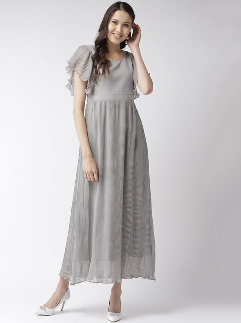 Buy Grey Sequin Bow Girls Gown – Mumkins