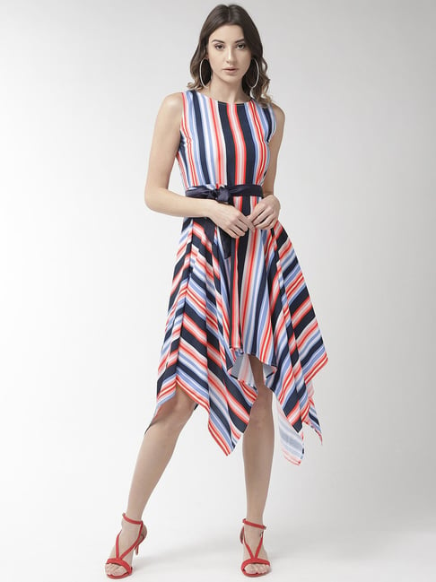 Striped high low discount dress