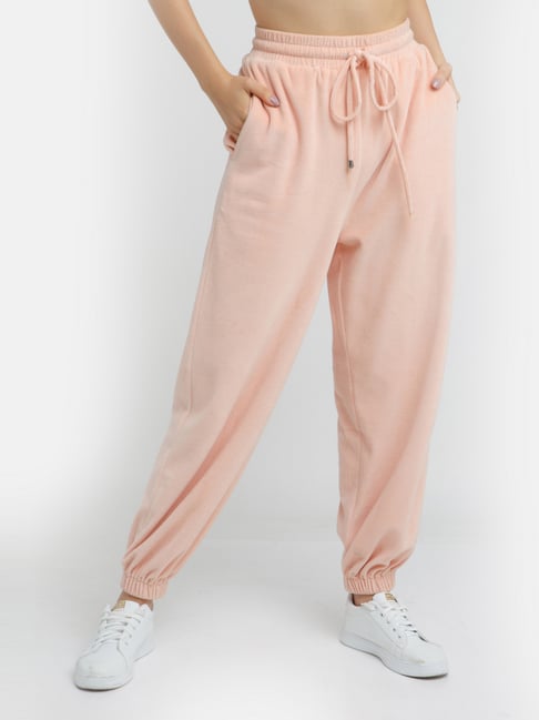 Buy Zink London Pink Cotton Joggers for Women Online @ Tata CLiQ